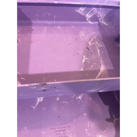 Vintage Purple Marbled Plastic Carry Case With Handle & Latch Closure - Picture 11 of 12